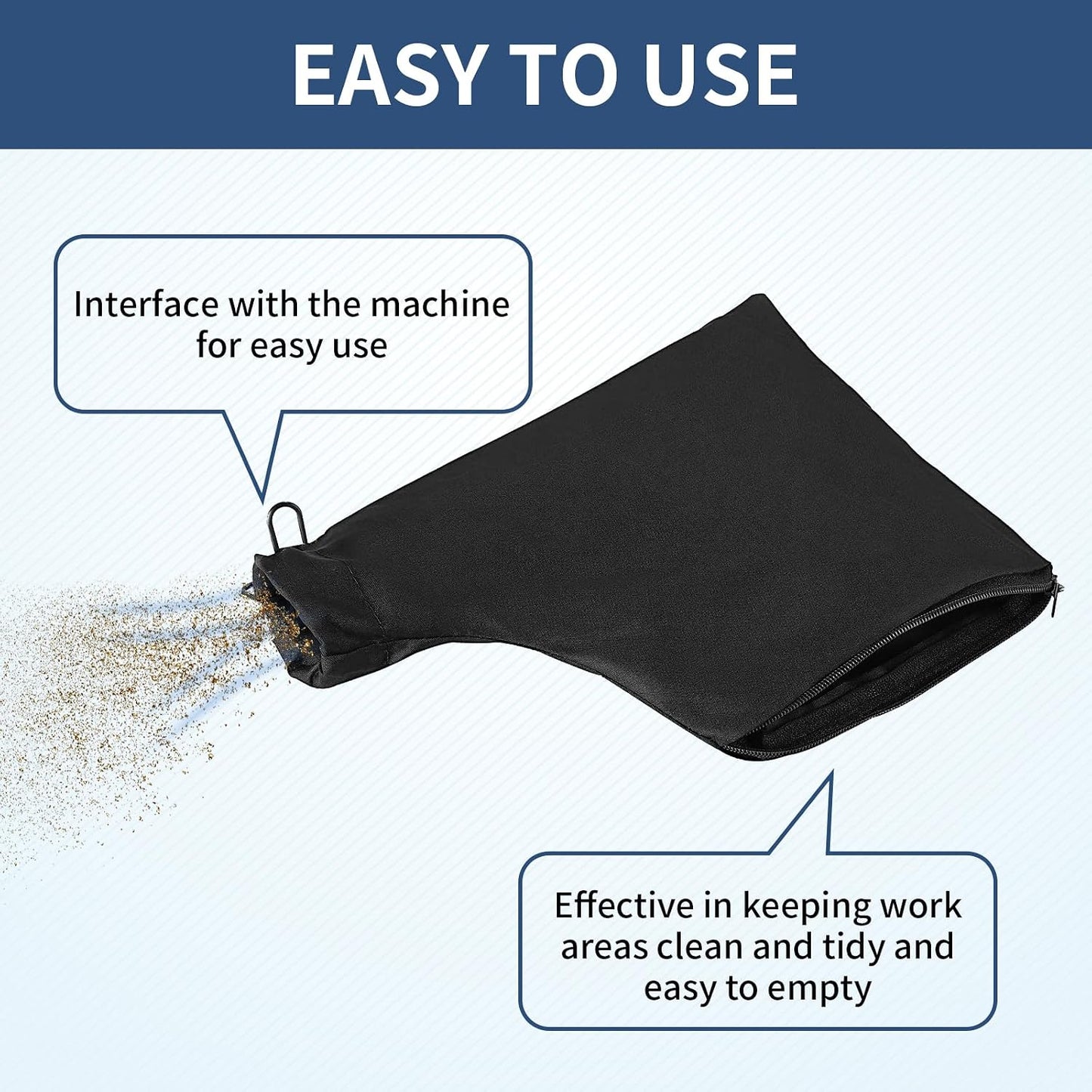 2Pack Miter Saw Dust Collection Bags – With Zipper And Adjustable Metal Support Frame