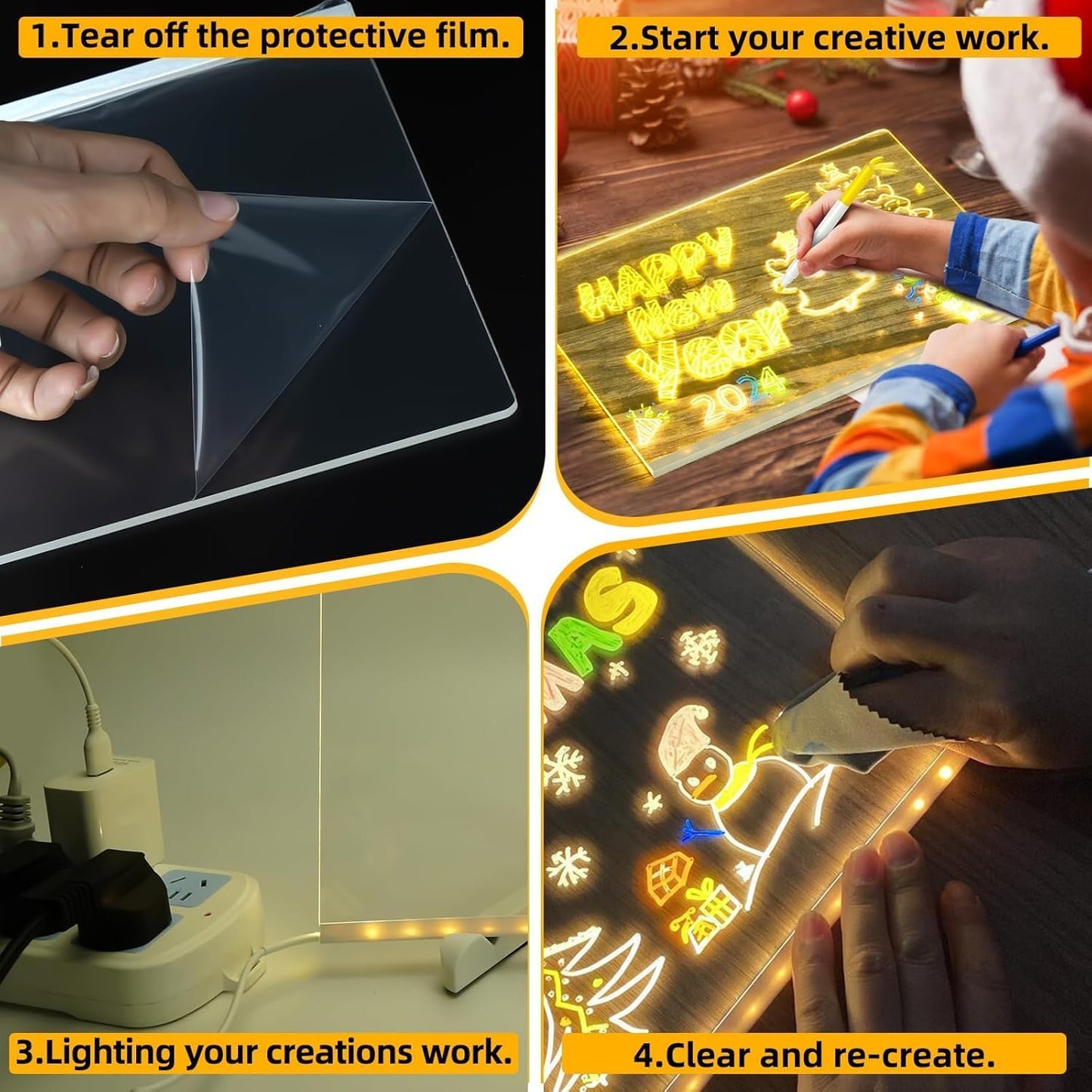 LED Drawing Board with Stand Suitable As A Gift, Office Planning