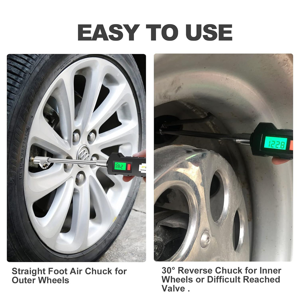 Digital Tire Pressure Gauge - 230 PSI Wide Range