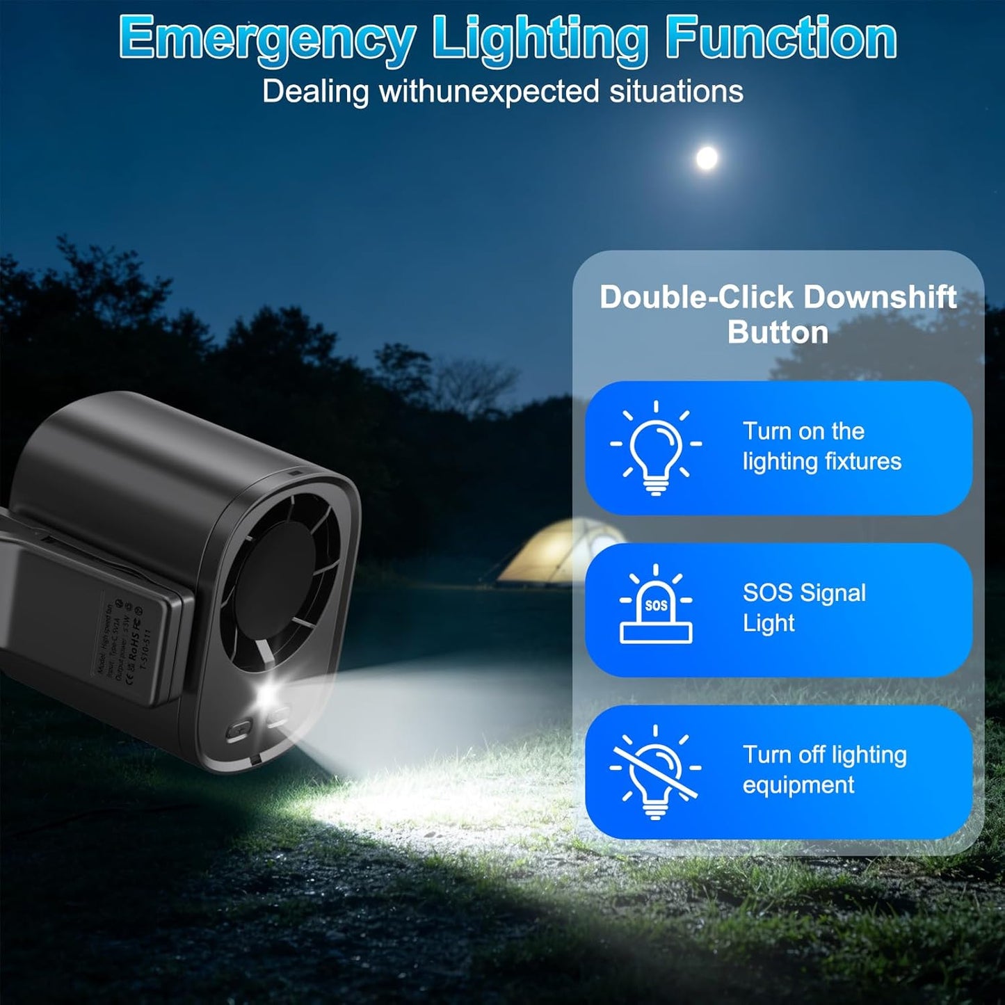 Portable Clip on Air Conditioner Fan for Car with LED Display