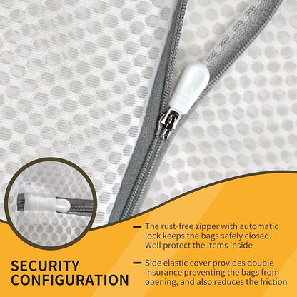 5 Pcs Mesh Laundry Bag Set – Features Sturdy Zipper Closures