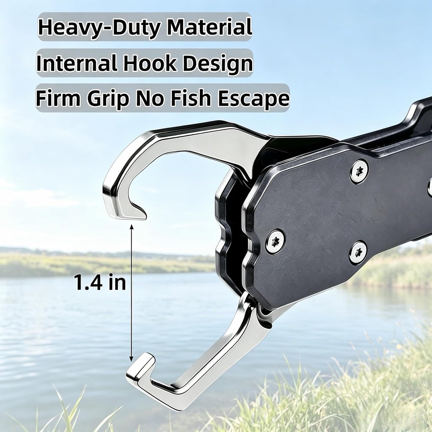 Fishing Gripper 2-in-1 Rotatable Angling Lip Grabber with Scale