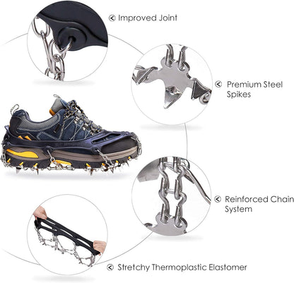 Lightweight Crampons Anti-Slip Traction Snow Grips-One Size Fits All-2 Pcs