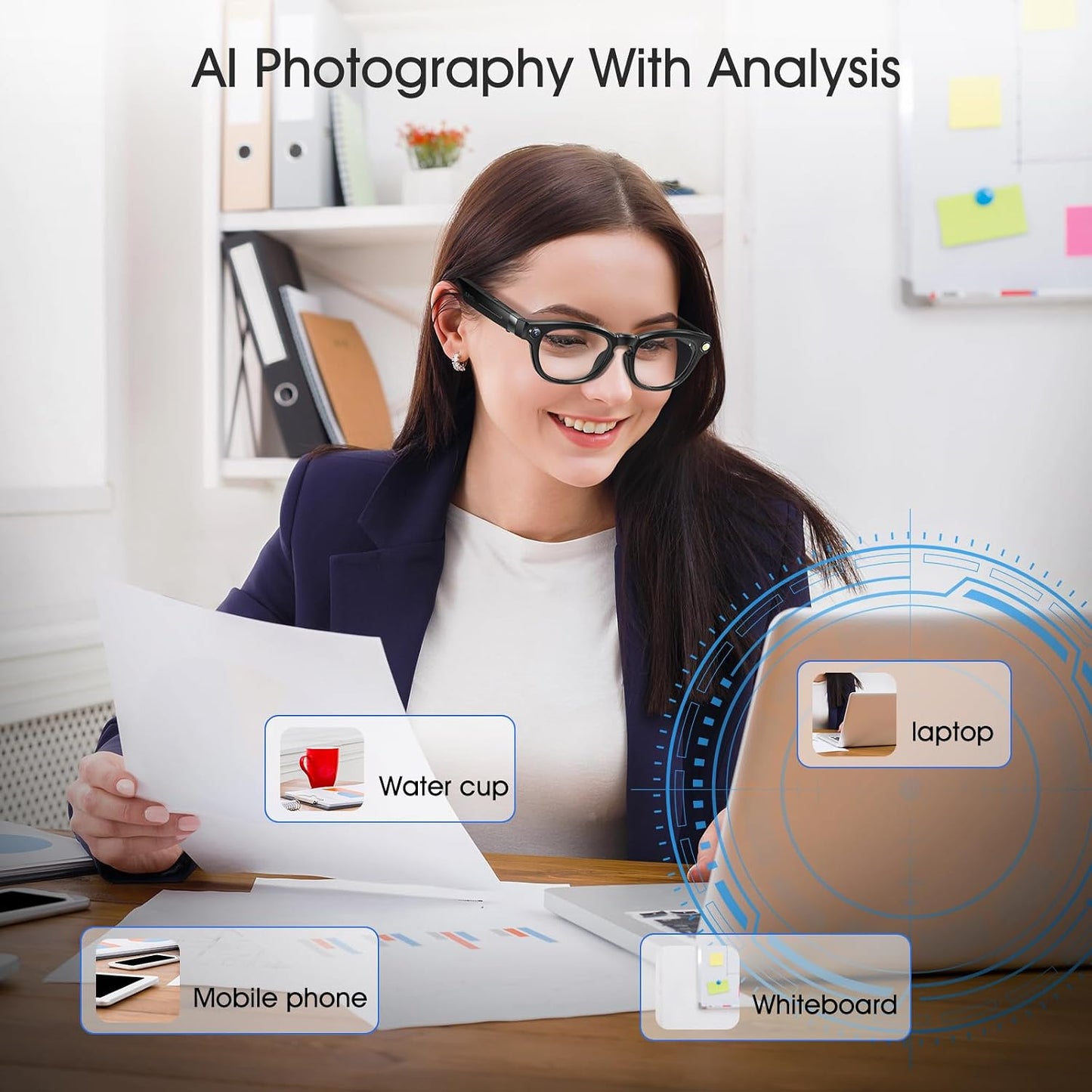 AI Smart Glasses - Equipped with Camera - Multi-language AI Translation - Photochromic Lenses