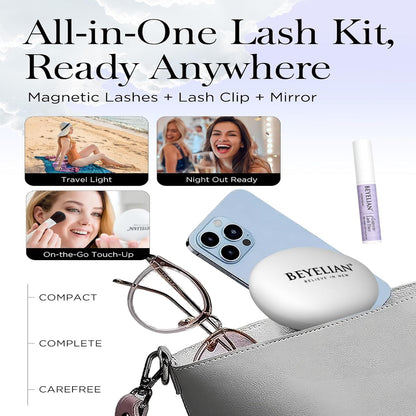 Magnetic False Eyelashes—No Glue Needed, Reusable