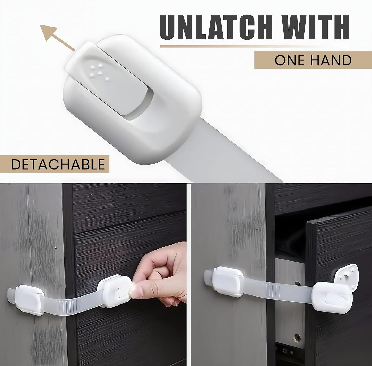 6 Pack Child Proof Cabinet Locks No Screws