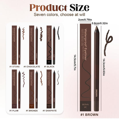 Eyeliner Pencil, 24 HR Waterproof Eyeliner Duo Sharpenable Eye Pencil