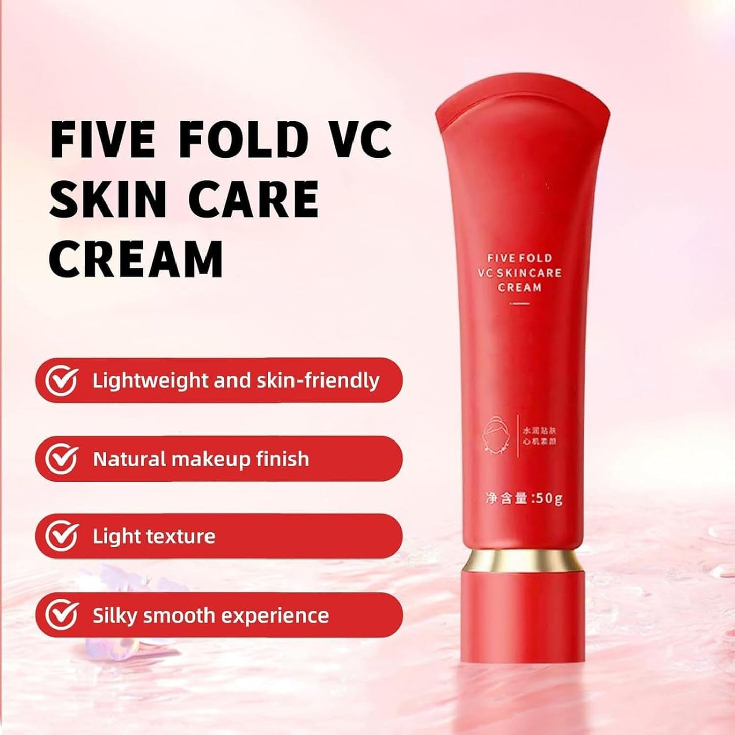 Moisturizing Tone-Up Concealer Cream, Vitamin C Makeup Tone up Cream, Five Fold VC Skin Care