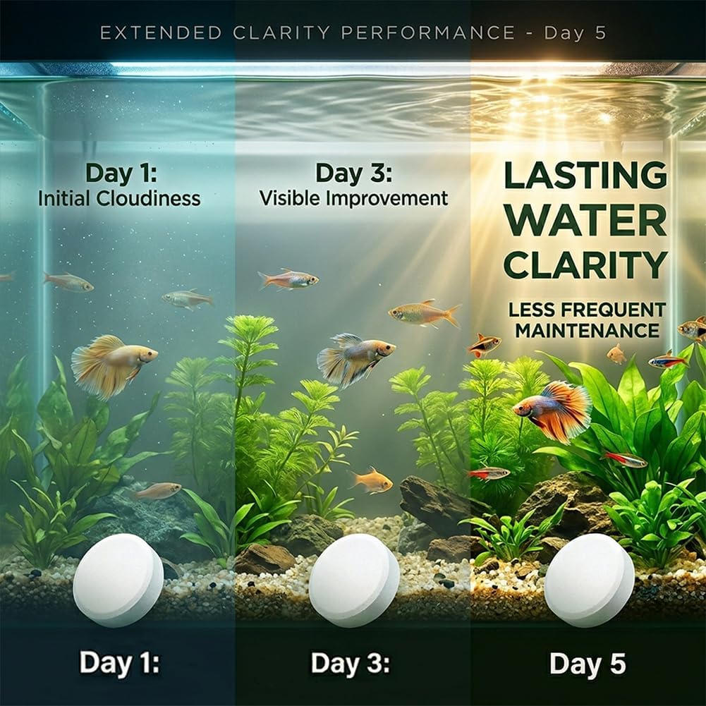 35PCS Aquarium Water Purification Tablets – Fish Tank Cleaner Tablets for Clearer Water & Improved Water Quality