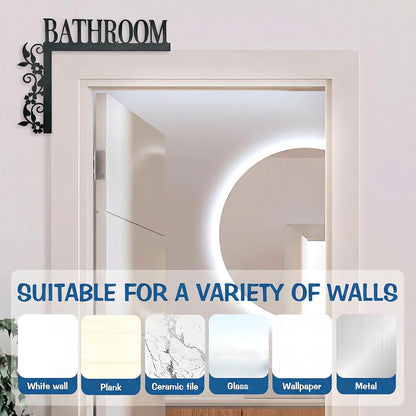 Metal Bathroom Door Topper for Restroom, Farmhouse & Minimalist Decor