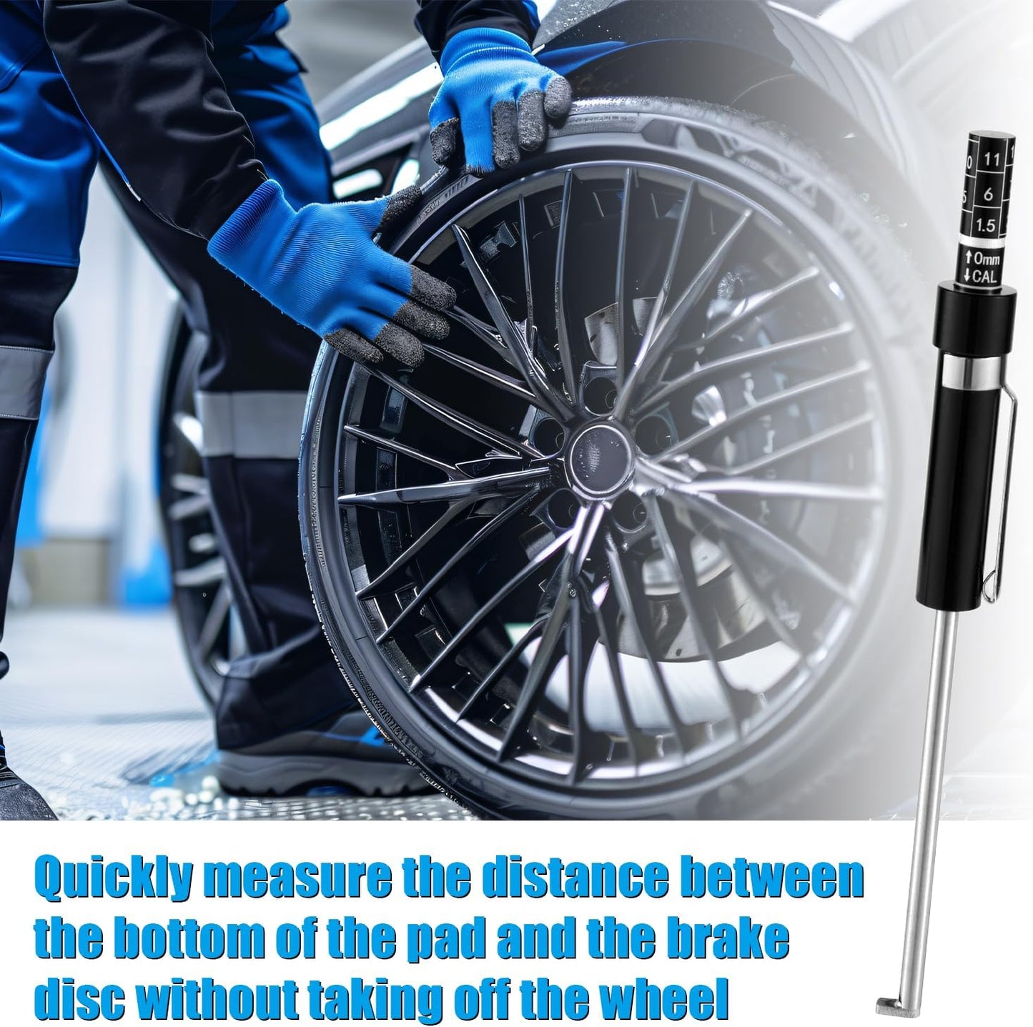 Automotive Brake Measurement Tool – Brake Pad Inspection Gauge With Scale