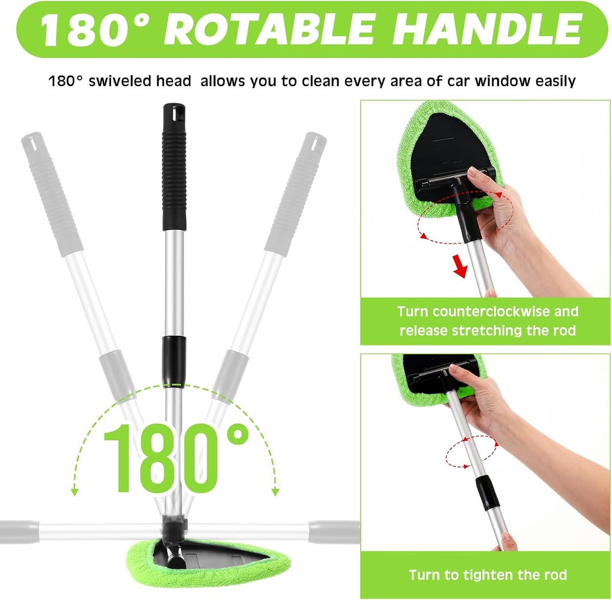 Windshield Cleaning Tool Kit, Microfiber Car Window Cleaner