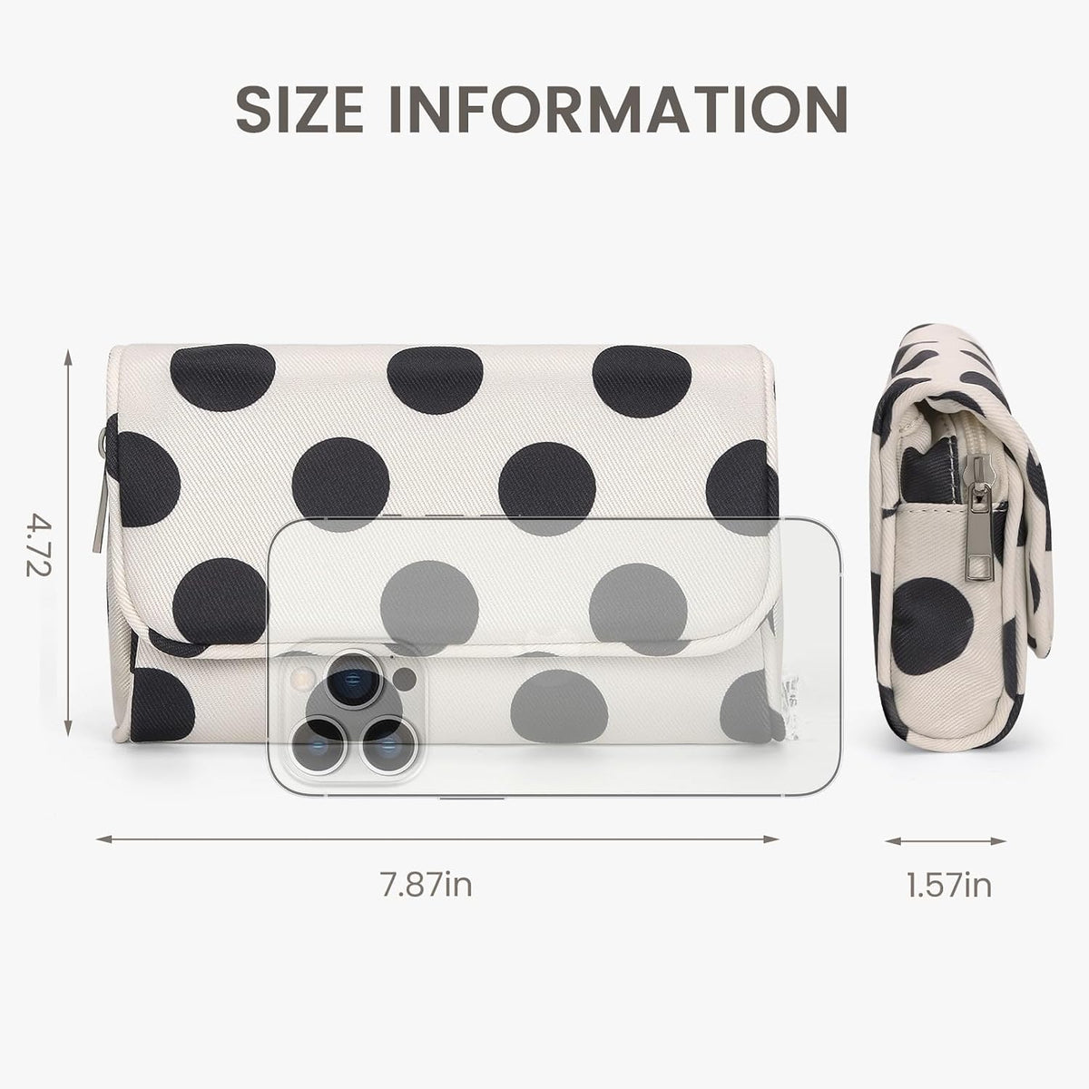 Women’s Cute Nylon Makeup Bag with Built-in Mirror