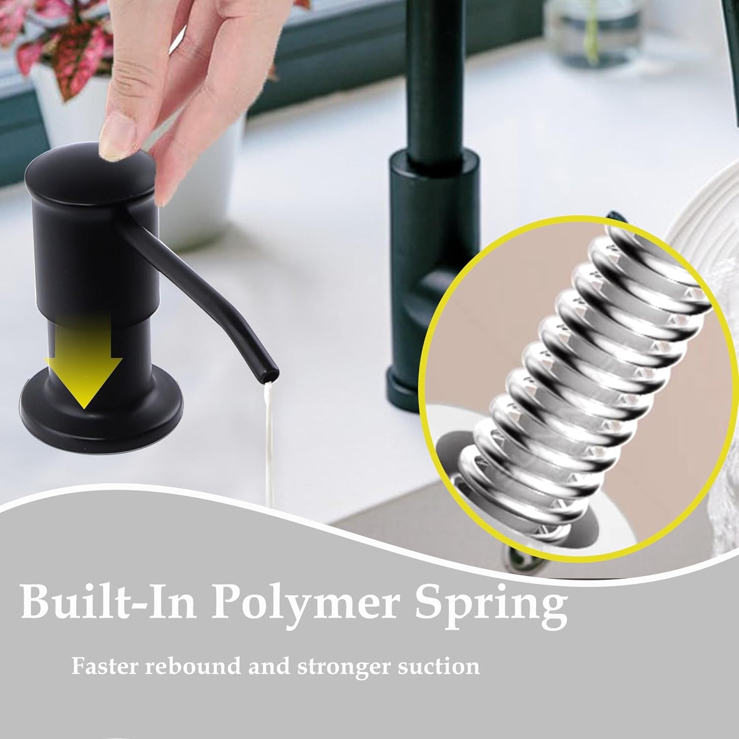 Sink Soap Dispenser Pump in Kitchen Counter Dish Soap Dispenser