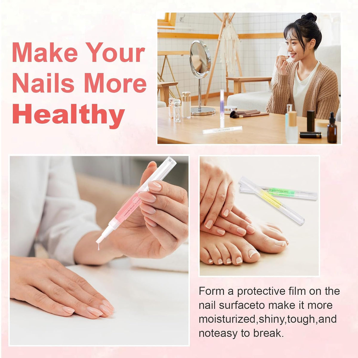 3Pcs Cuticle Oil Pen for Nail Care Oil Kit Hangnail Treatment