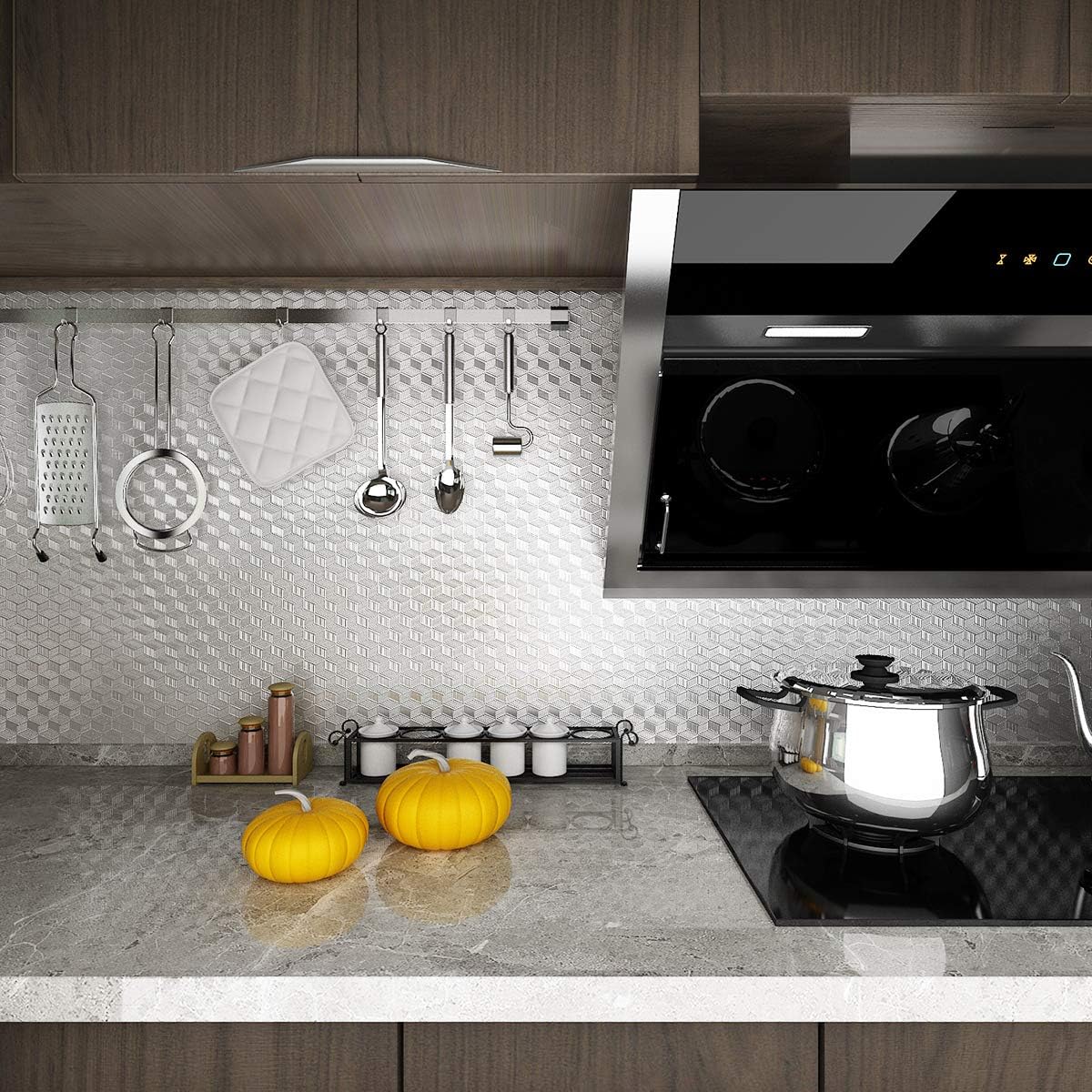 Kitchen Oil Proof Sticker Aluminum Foil Self-Adhesive Contact Paper