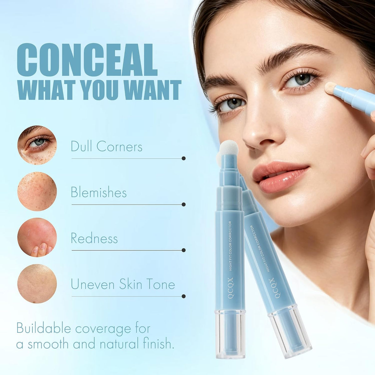 Dual-Effect Multi-Purpose Concealer - Long-Lasting, High-Coverage Matte Finish