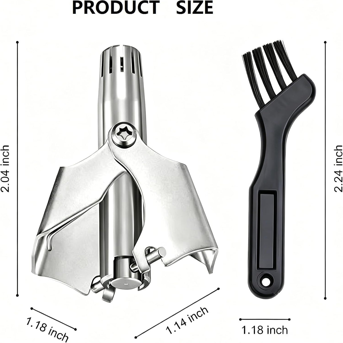 4Pack Manual Nose Hair Trimmer, Stainless Steel  with Cleaning Brush