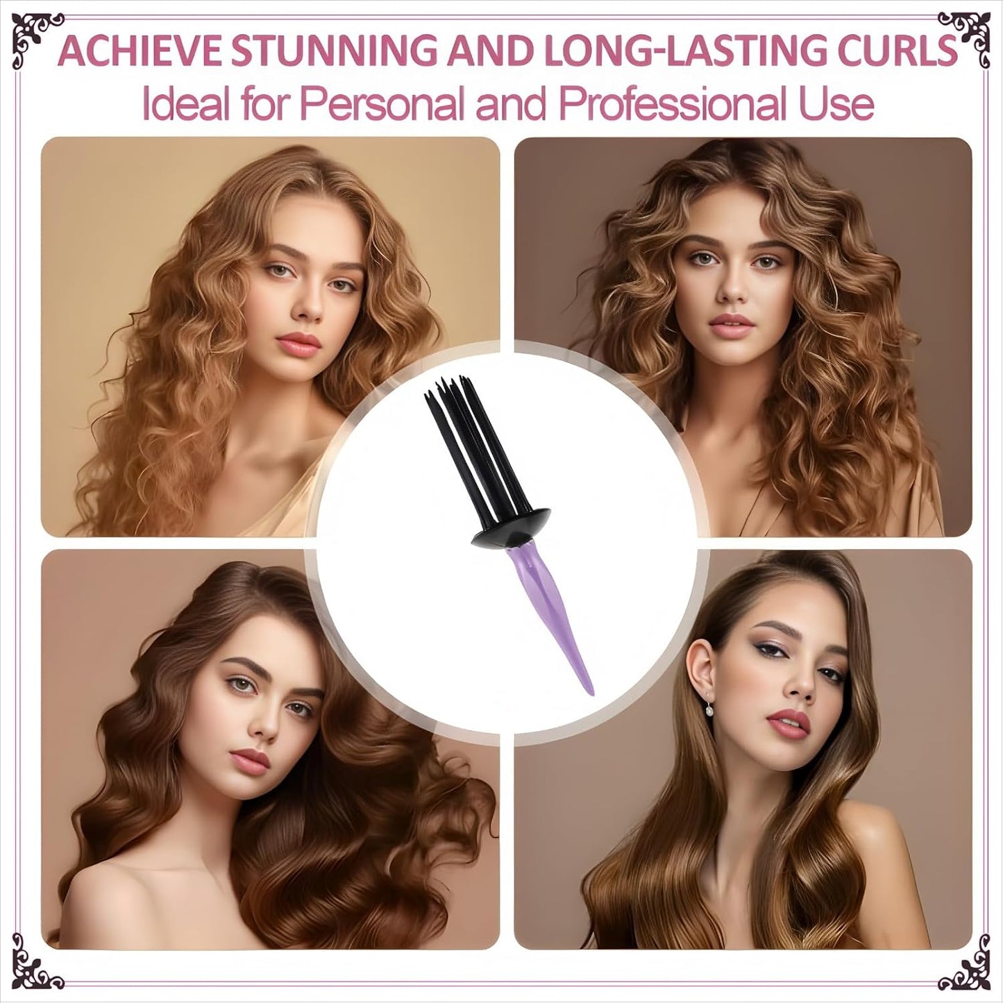 Curly Hair Styler Tool – Heatless Curling Brush Comb for Fluffy, Voluminous Waves
