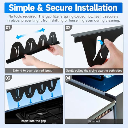 2 Pack / Set Stainless Steel Stove Gap Cover Set