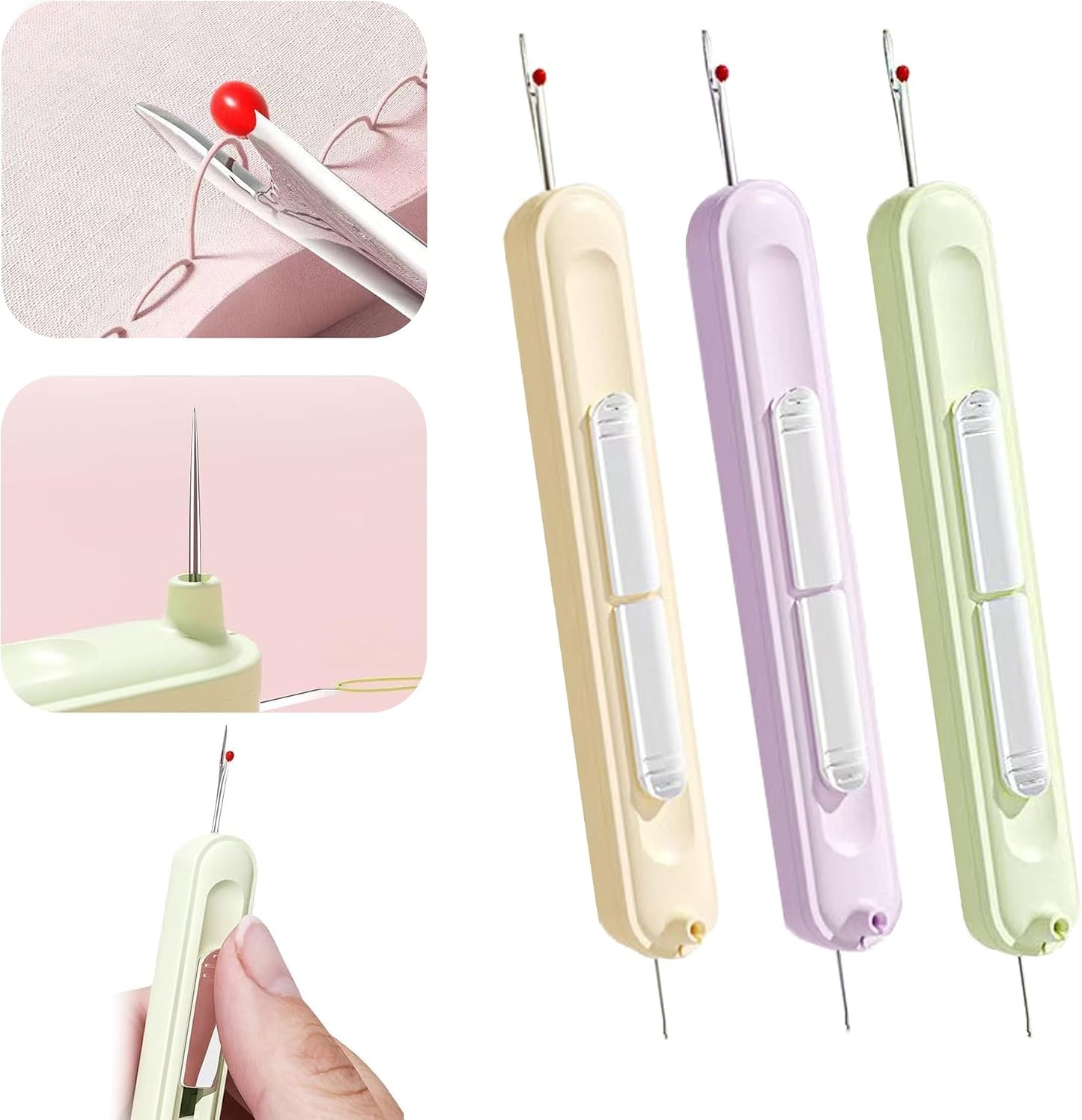 Upgraded Plug-in 2 in 1 Needle Threader Seam Ripper Tool