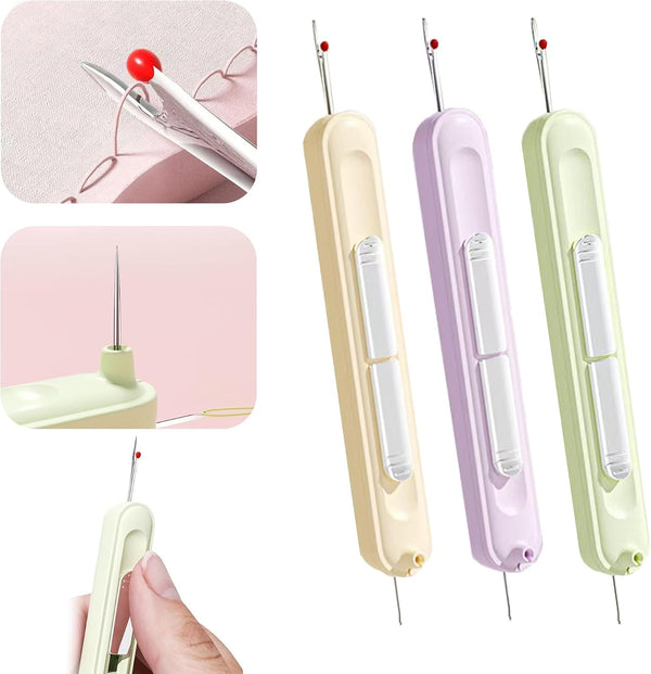 Upgraded Plug-in 2 in 1 Needle Threader Seam Ripper Tool