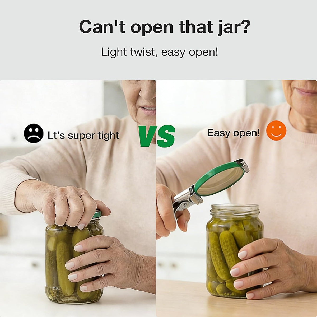 Jar Opener for Weak Hands, Multifunctional Adjustable Can Opener
