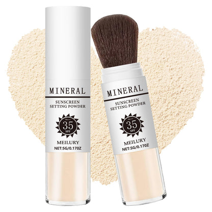Sunscreen Setting Powder SPF 35, Mineral Brush Powder for Face & Scalp