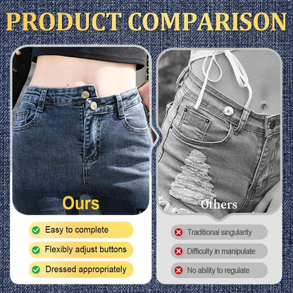 10PCS Flexible Jean Waist Extender, Bronze Waistband Expanders Button