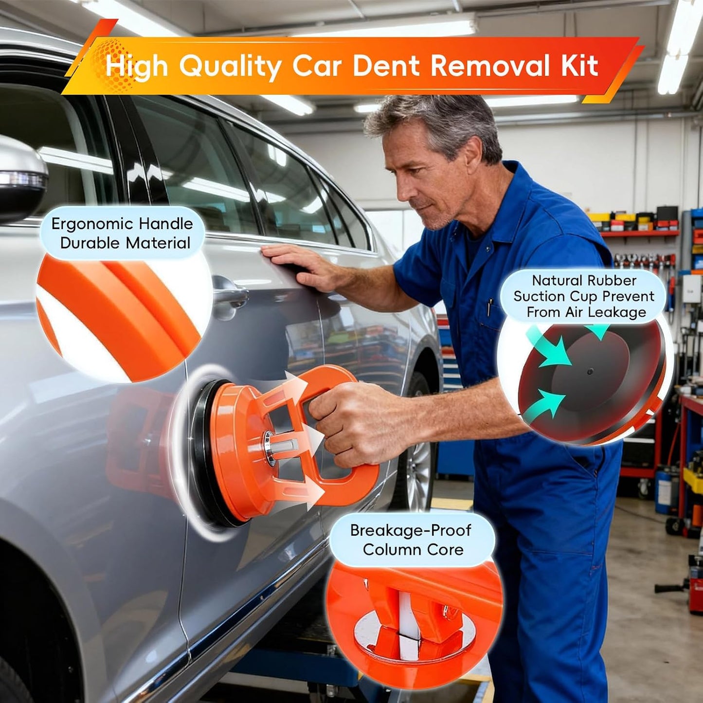 Car Dent Puller – Heavy Duty Suction Cup Dent Remover for Paintless Car Body Dent Repair