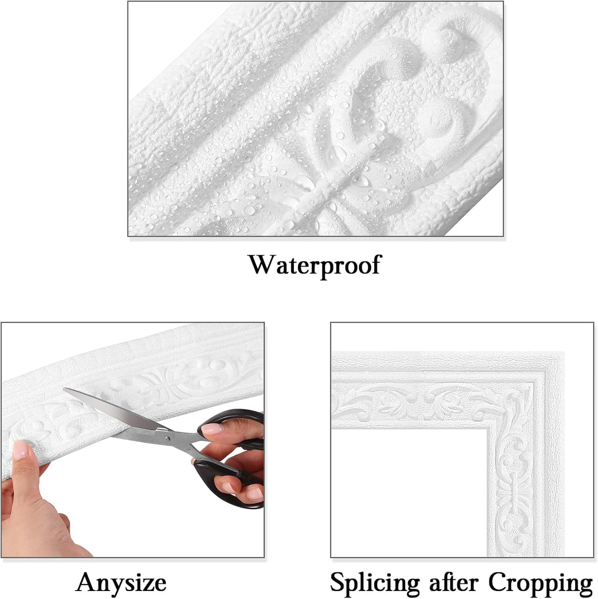 Self Adhesive Flexible Foam Molding Trim Wallpaper Border
