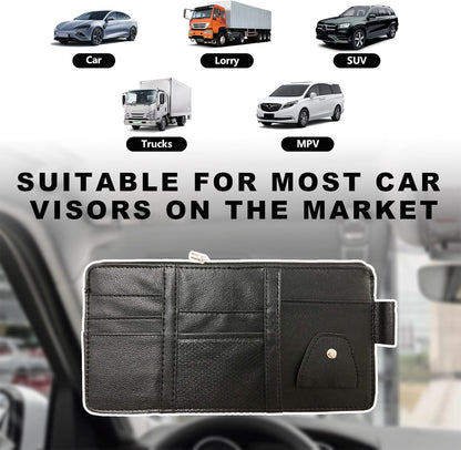 Car Sun Visor Organizer, Auto Car Interior Leather Accessories Storage Pocket