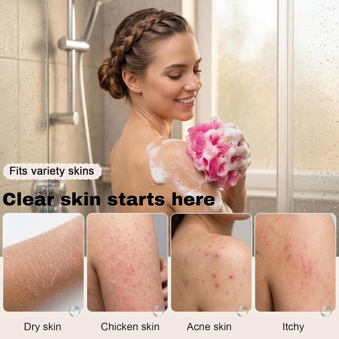 Net Sponge Exfoliating Back Scrubber Bath Sponge