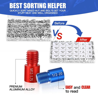 26 Pcs Thread Inspection Gauge Set | Screw Size Identification Tool