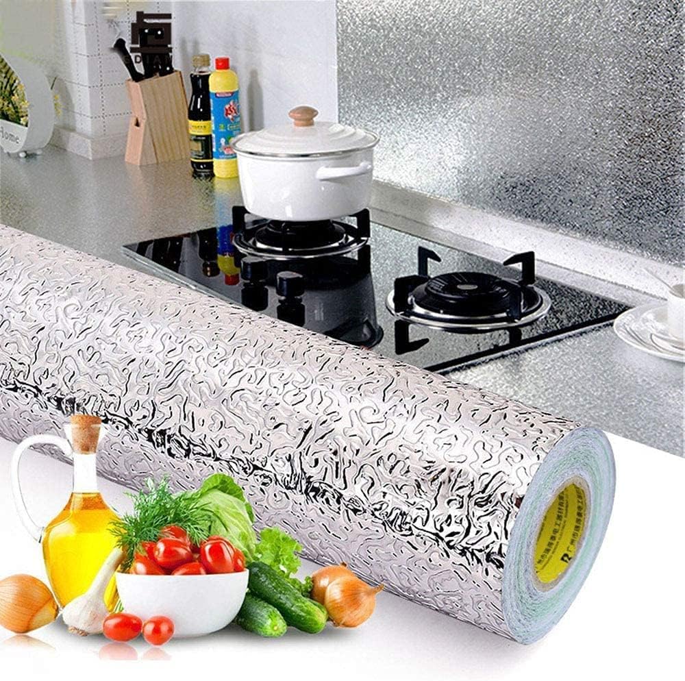 Kitchen Oil Proof Sticker Aluminum Foil Self-Adhesive Contact Paper