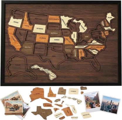 Wooden USA Travel Map Puzzle