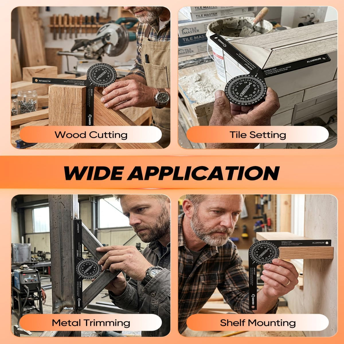 Aluminum Alloy Miter Saw Protractor | 7-Inch Rust-Resistant Angle Gauge