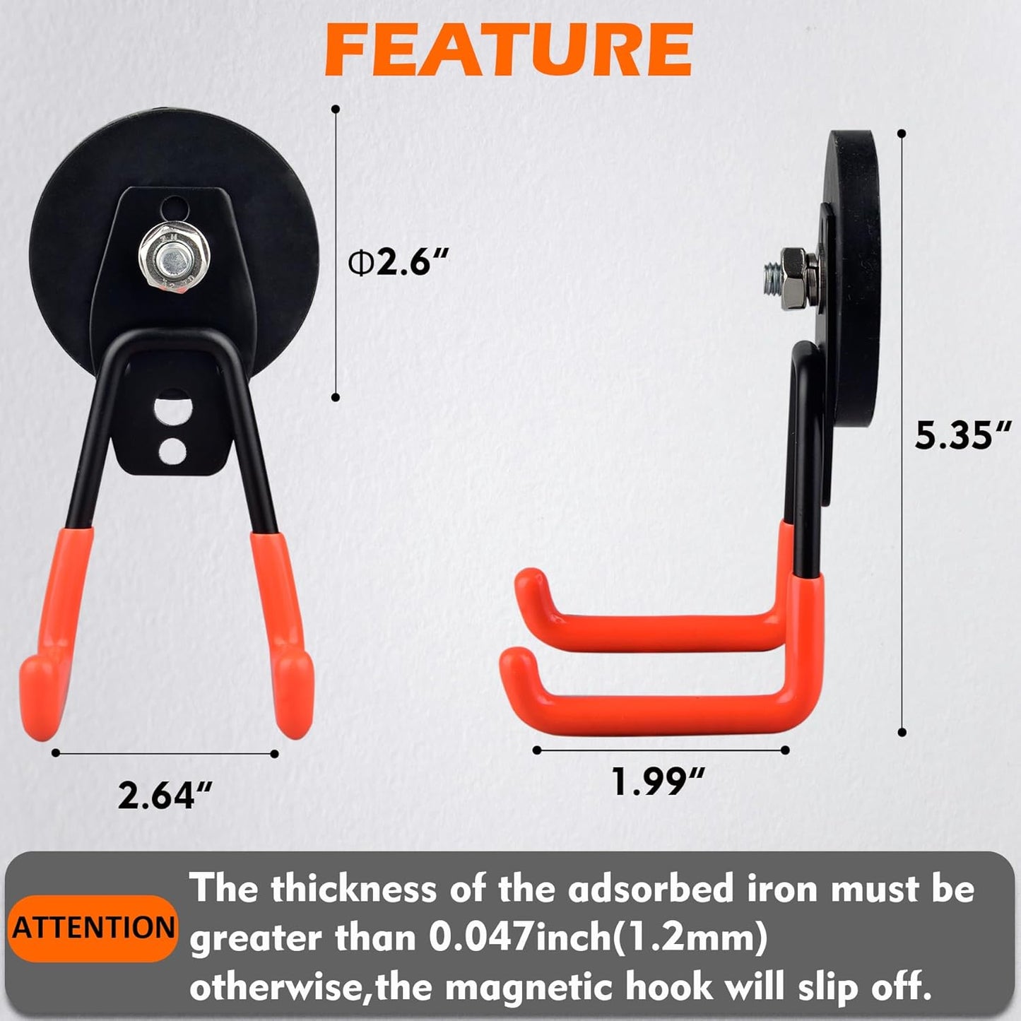 Upgraded Strong Heavy Duty Durable Hooks for Power Drill, Garden Tools, Hose, Pegboard, Garage, Workshop