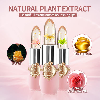 Flower Jelly Lipstick-Temperature Change Moisturizer Long Lasting Nutritious Balm