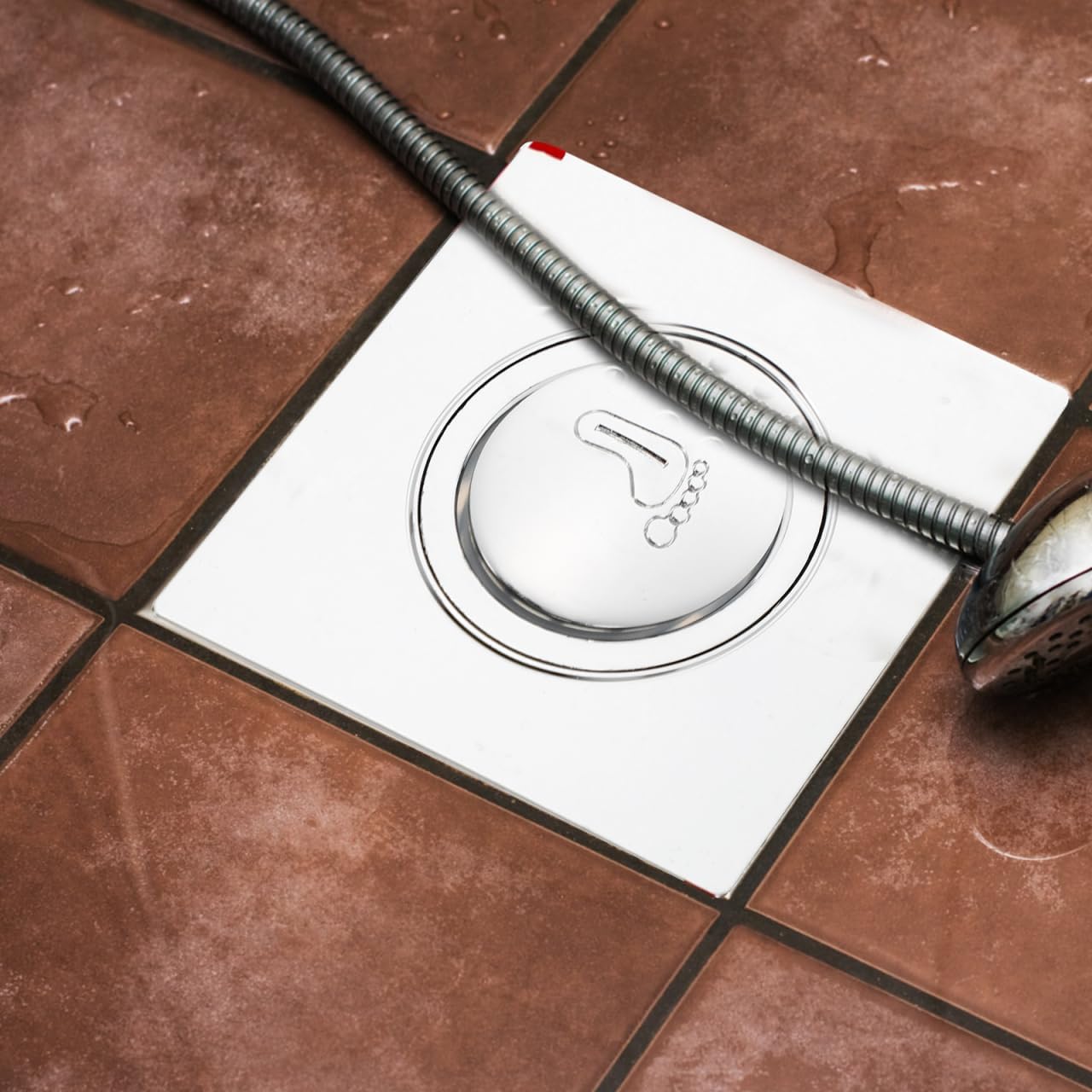 Bathtub Drain Plug with Step-on Closure Stainless Steel Drain Stopper and Hair Filter Basket