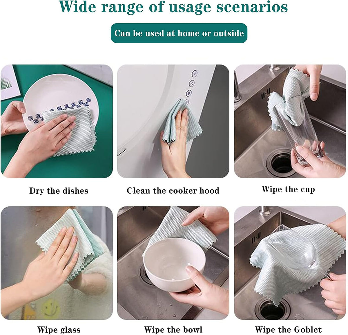 5-Pcs Washable Absorbent Surface Polishing Cloths