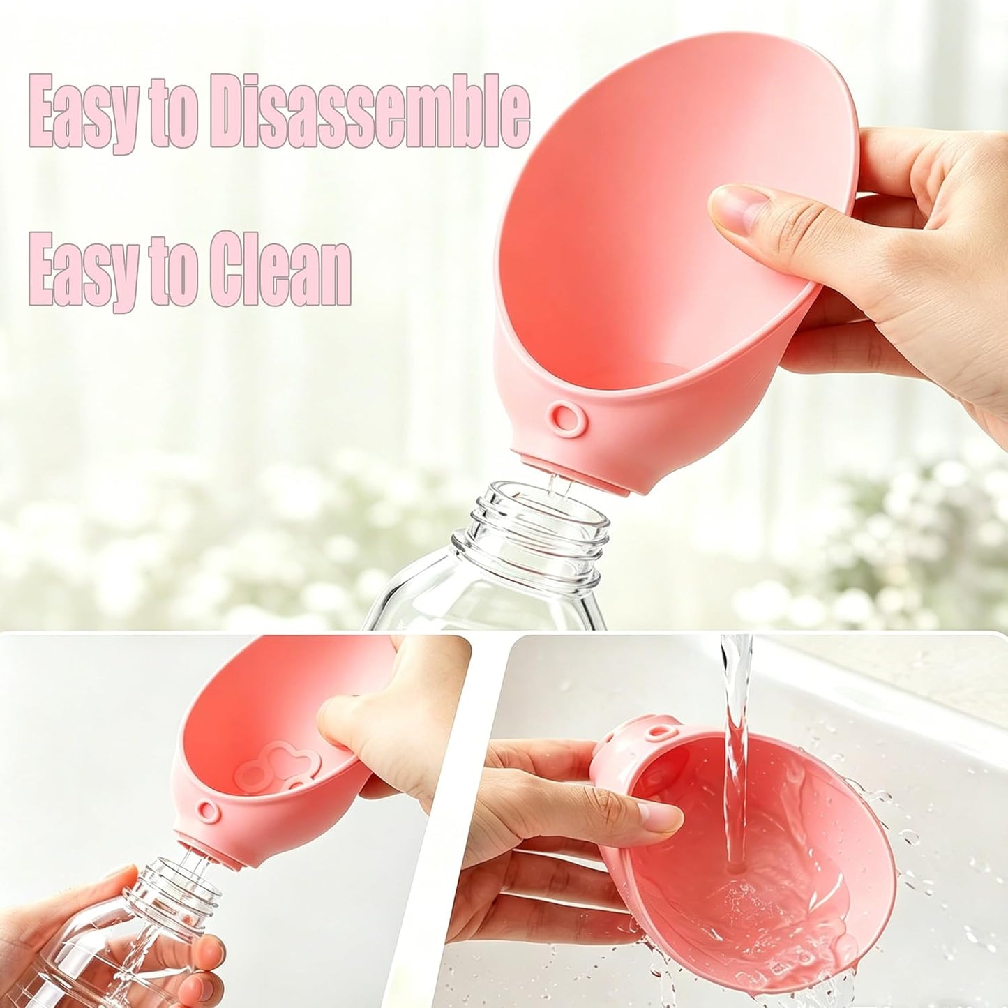 Portable Dog Water Bottle with Foldable Bowl – Leakproof Pet Water Dispenser for Walking, Hiking & Travel