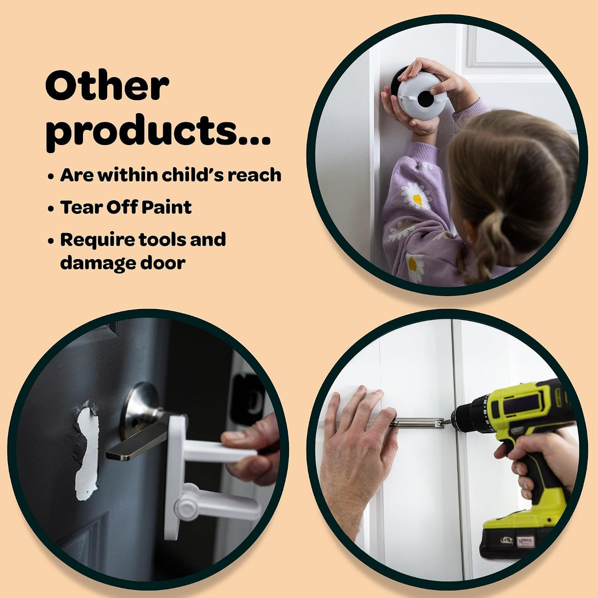 Snap-On Childproof Door Lock