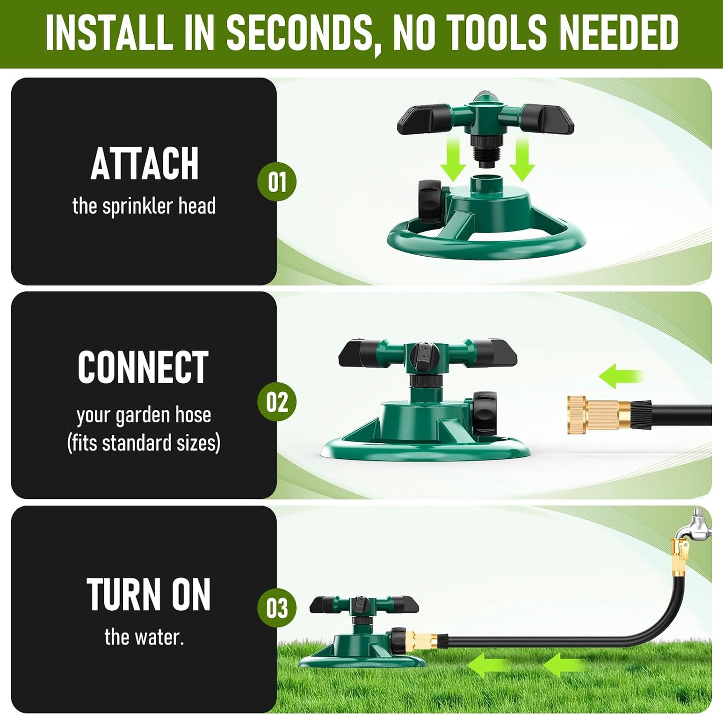 Automatic Sprinkler – Supports 360-Degree Rotation For Large-Area Coverage