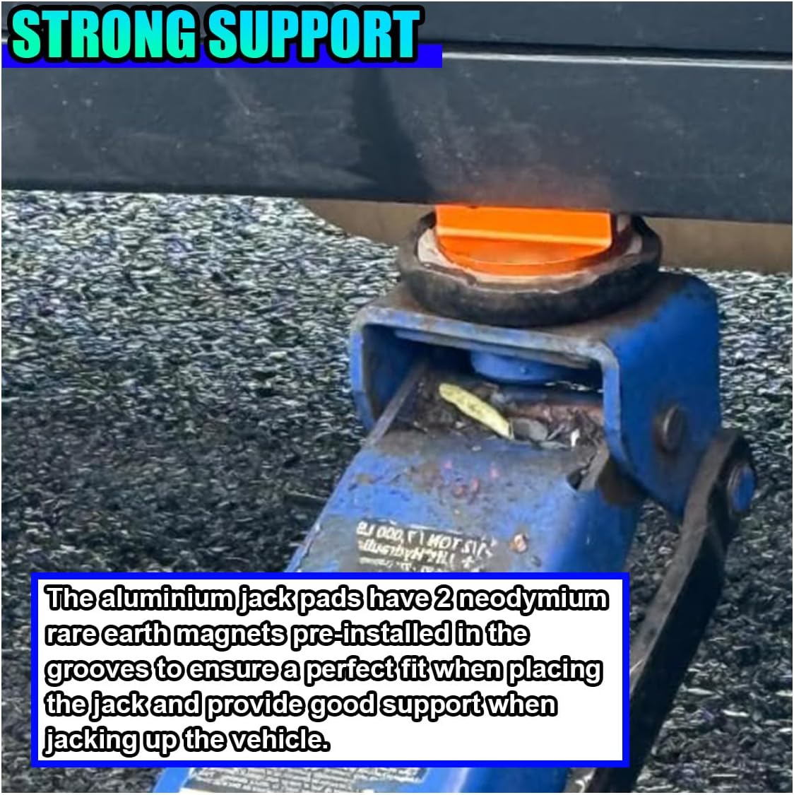 Universal Aluminum Slotted Grooved Magnetic Jack Pad