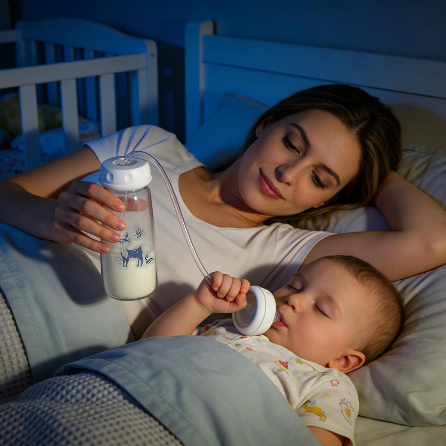 3-in 1 Hands-Free Anti-Colic Babys Bottle 5.1 oz/150ml