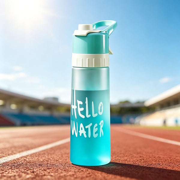 2 in 1 Drink & Mist Spray Bottle with Flip-Up Lid for Cooling, Hydration, Gym, Running