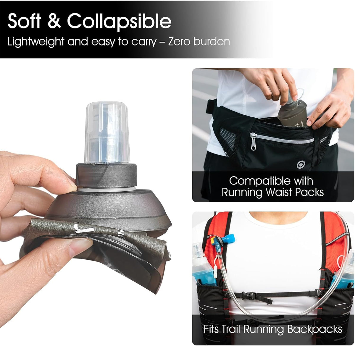 500ml Foldable TPU Material Soft Flask - BPA-Free, Lightweight
