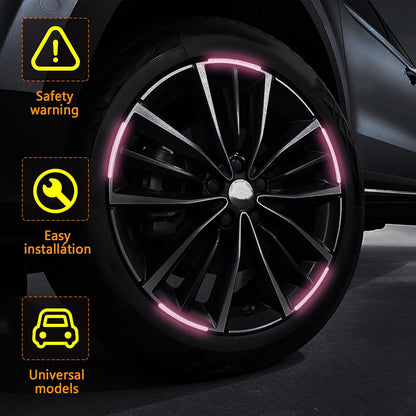 20PCS Car Wheel Stripe Reflective Stickers for Motorcycles, Bicycles