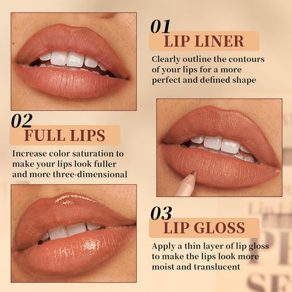 12-Color Ultra-Fine Lip Liner Set – Smooth Texture, Long-Lasting, Highly Pigmented